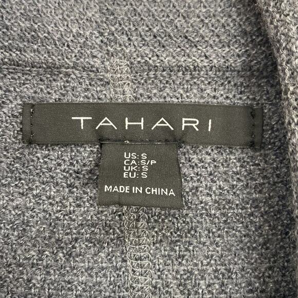 Tahari Waterfall Cardigan Extra Fine Merino Wool Blend Women's Small Gray - Picture 3 of 9